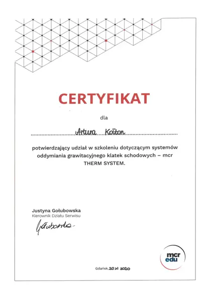 Skan: Certyfikat serwisowy FOYER · C224-2012-2112-090