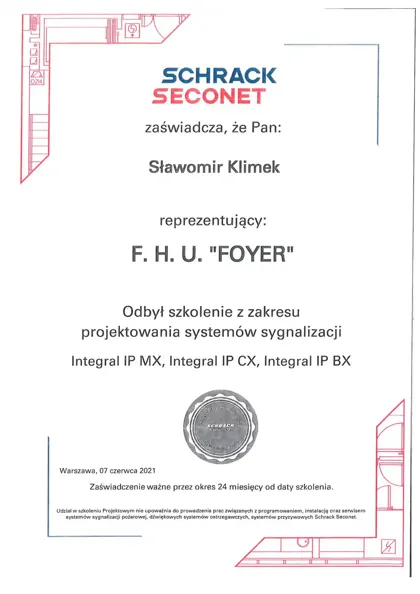 Skan: Certyfikat serwisowy FOYER · C224-2106-1011-542
