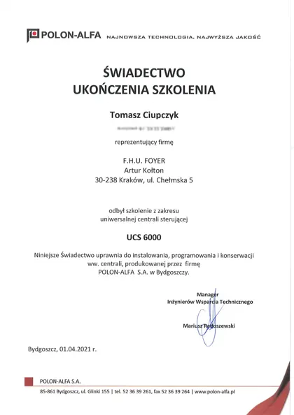 Skan: Autoryzacja FOYER · UCS